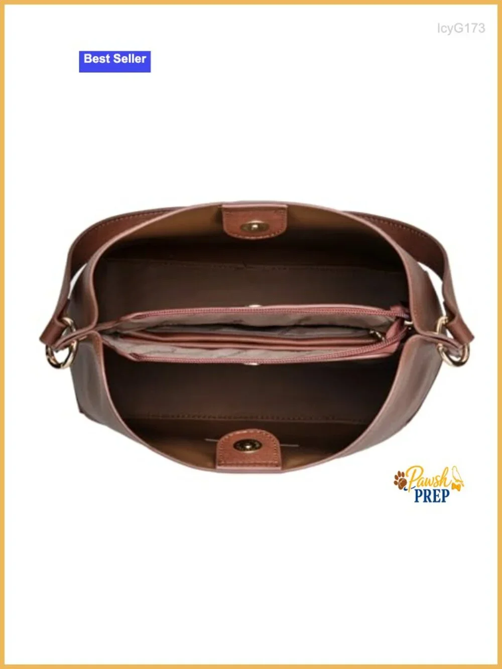 Medium Hobo Bag for Women, Shoulder Purse with 3 Compartments, Faux Leather